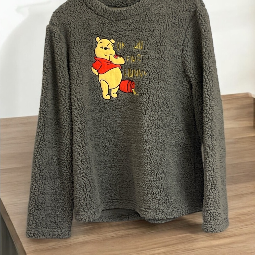 Disney Gray Winnie the Pooh Fleece Sweater - Picture 3 of 4